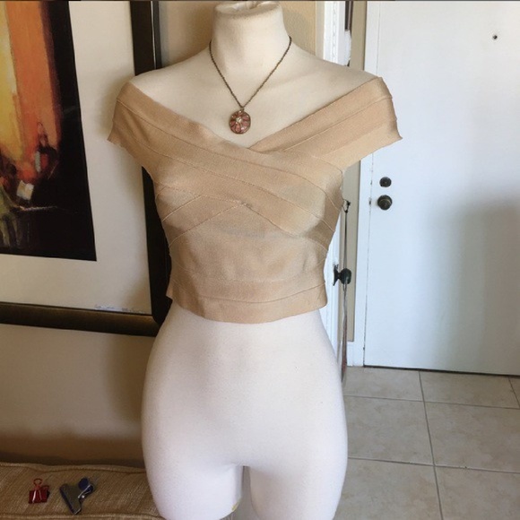 Nude Bandage Crop Top - Picture 2 of 3